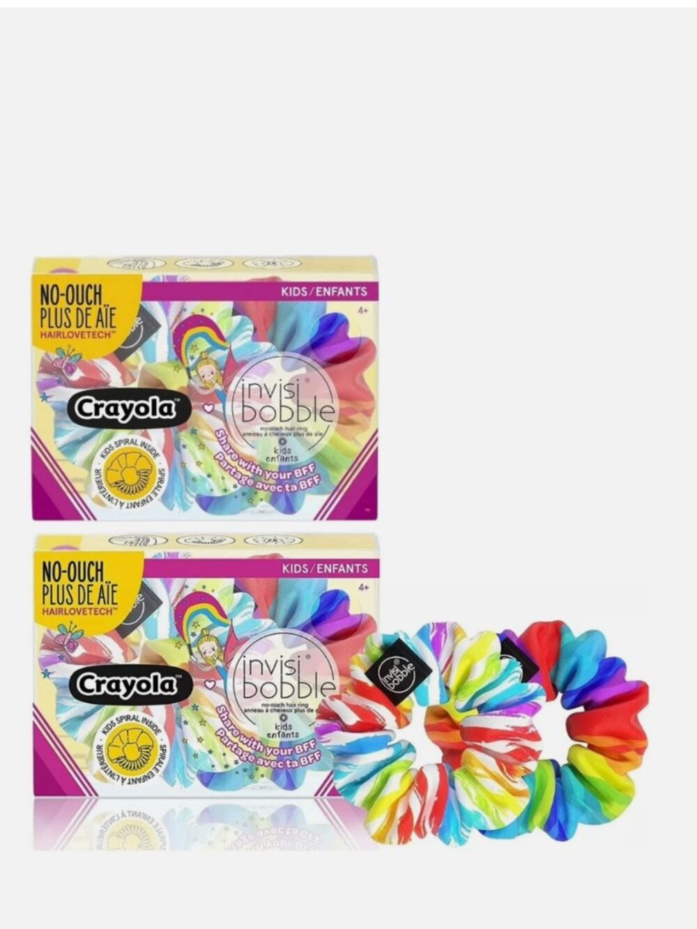 Lot 2 packs-Crayola Invisibobble Kids Sprunchie Spiral Hair Ring=4 total New